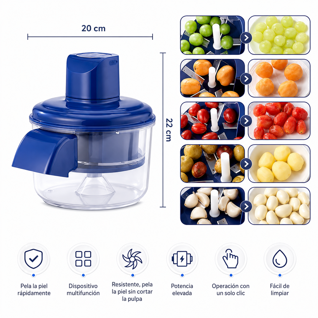 Pelador Eléctrico de Frutas y Verduras